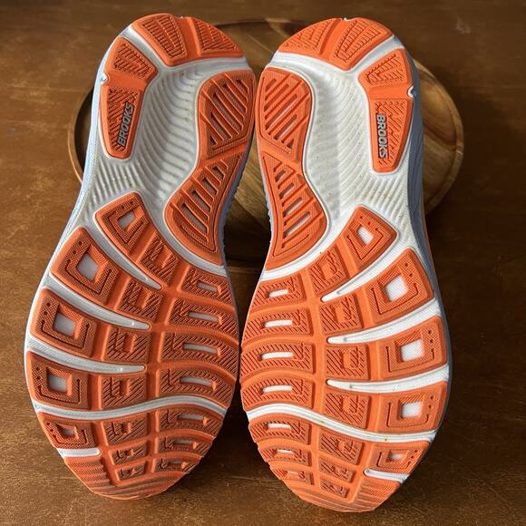 Brooks Ghost 17 Womens 9.5 Blue Heron White Orange Road Running Sneakers Shoes - Picture 12 of 16